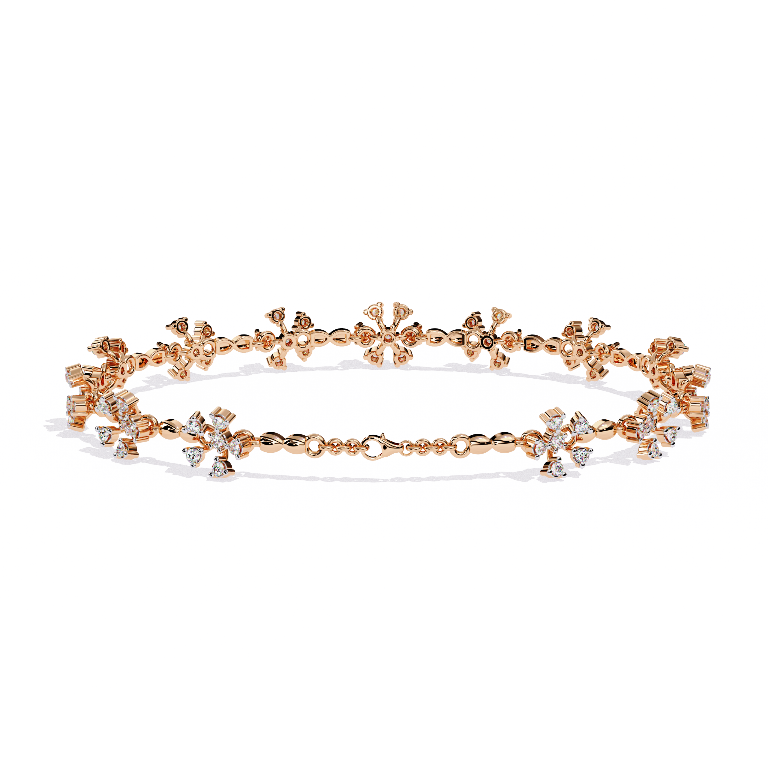 Solitairekart 0.91ct Floral Burst Natural Diamond Bracelet-HI Color, VS-SI Clarity